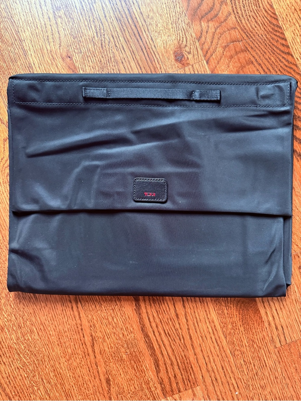 TUMI Black Nylon Packing Cube with Logo Patch and Shirt Folding Inlay
